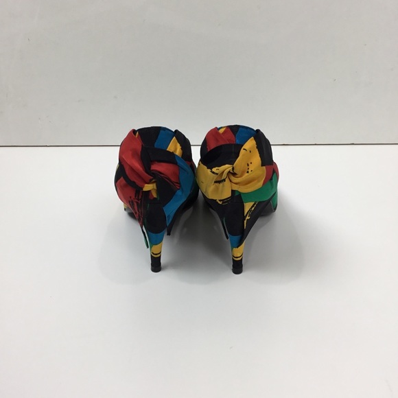 Stuart Weitzman vtg. 80s mosaic green yellow heels - Picture 4 of 8